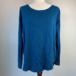 Hollister Blue Long Sleeve Top Size L EUC